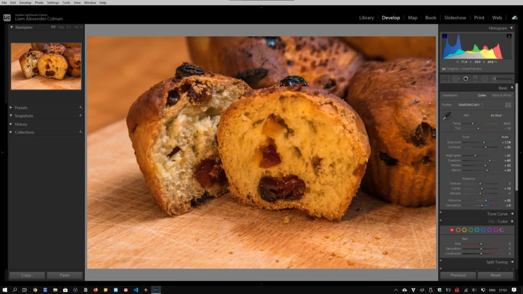 Lightroom Classic in the semi-full-screen normal screen-mode