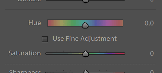 The Local Hue Adjustment slider in Lightroom Classic